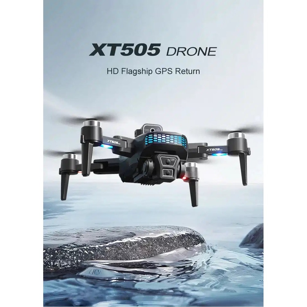 XT505 Brushless Motor 4 Axis 4K HD Dual-Camera GPS Return 2 Battery Drone